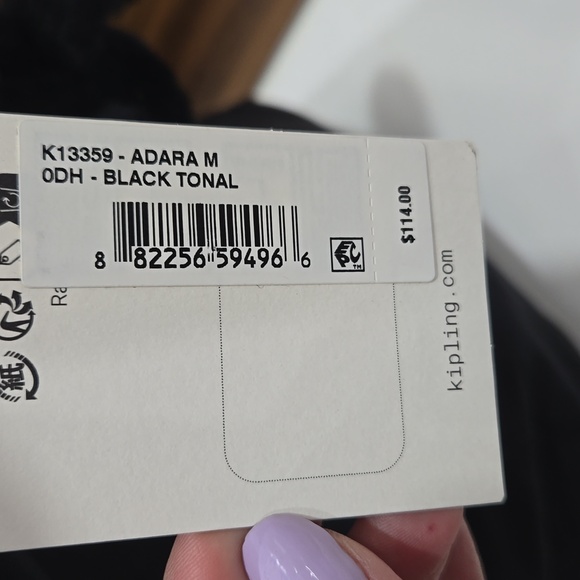 KIPLING BAG TOTE BAG BLACK LARGE NEW ADARA - Picture 14 of 14